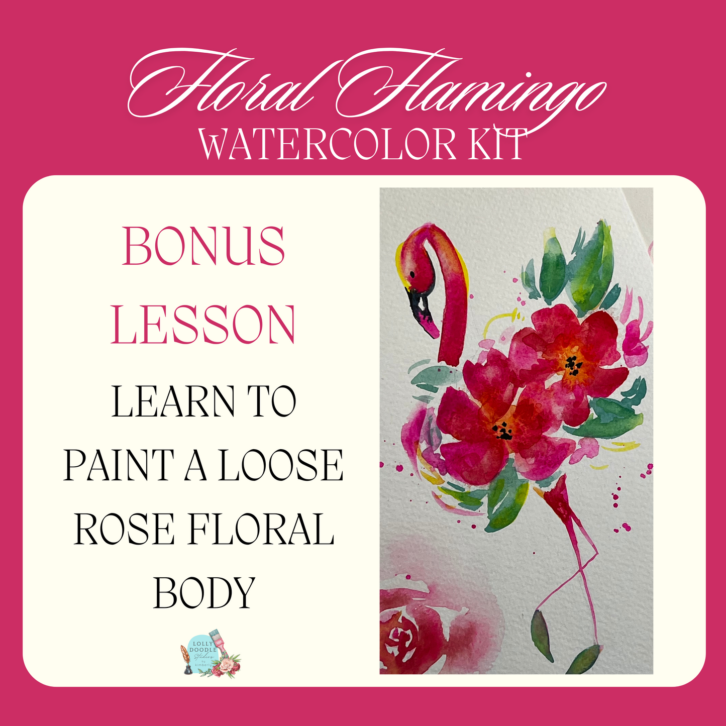 Floral Flamingo Watercolor Kit