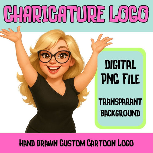 Caricature Cartoon Logo Charater Portrait From Photograph- Digital File