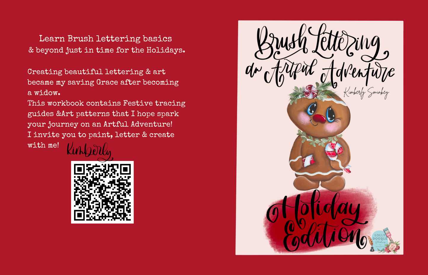 Brush Lettering An Artful Adventure - Holiday Edition Workbook & FREE Brush pen