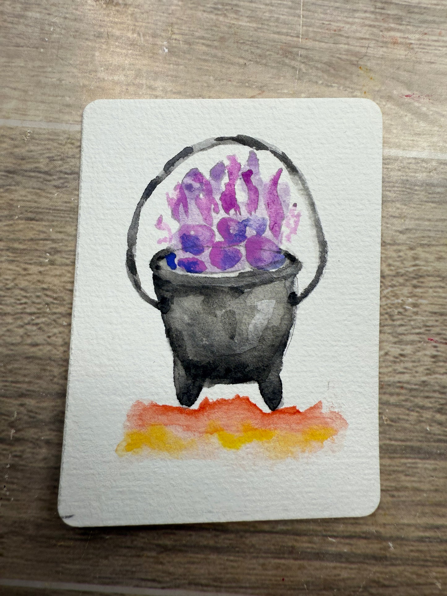 13 Witchy & Wonderful Halloween Watercolor Paint Along Cards Kit - Perfect for Beginners