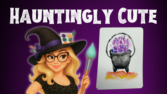 13 Witchy & Wonderful Halloween Watercolor Paint Along Cards Kit - Perfect for Beginners