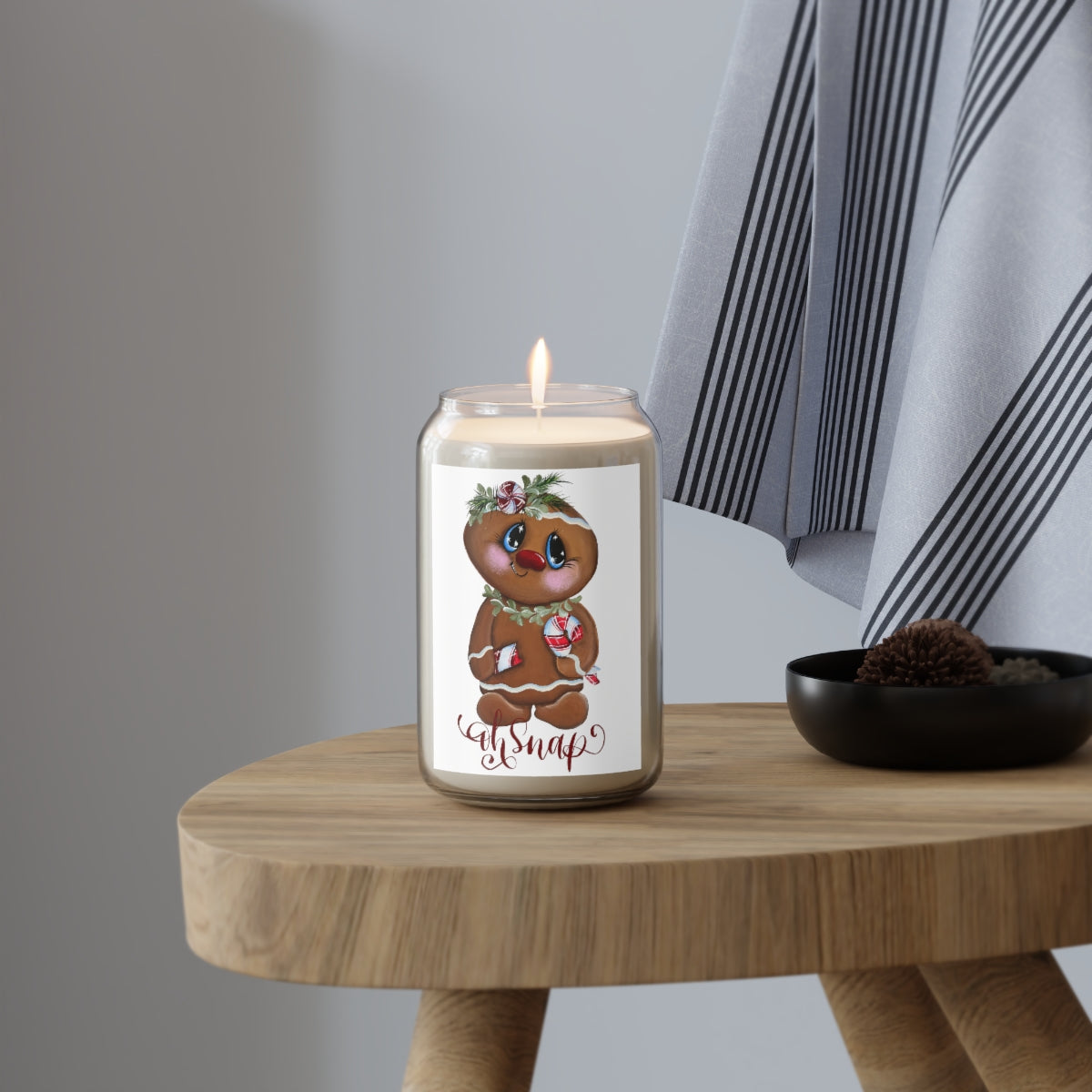 Oh snap, Gingerbread with candy cane, Scented Candle, 13.75oz