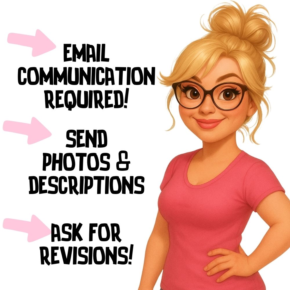 Caricature Cartoon Logo Charater Portrait From Photograph- Digital File