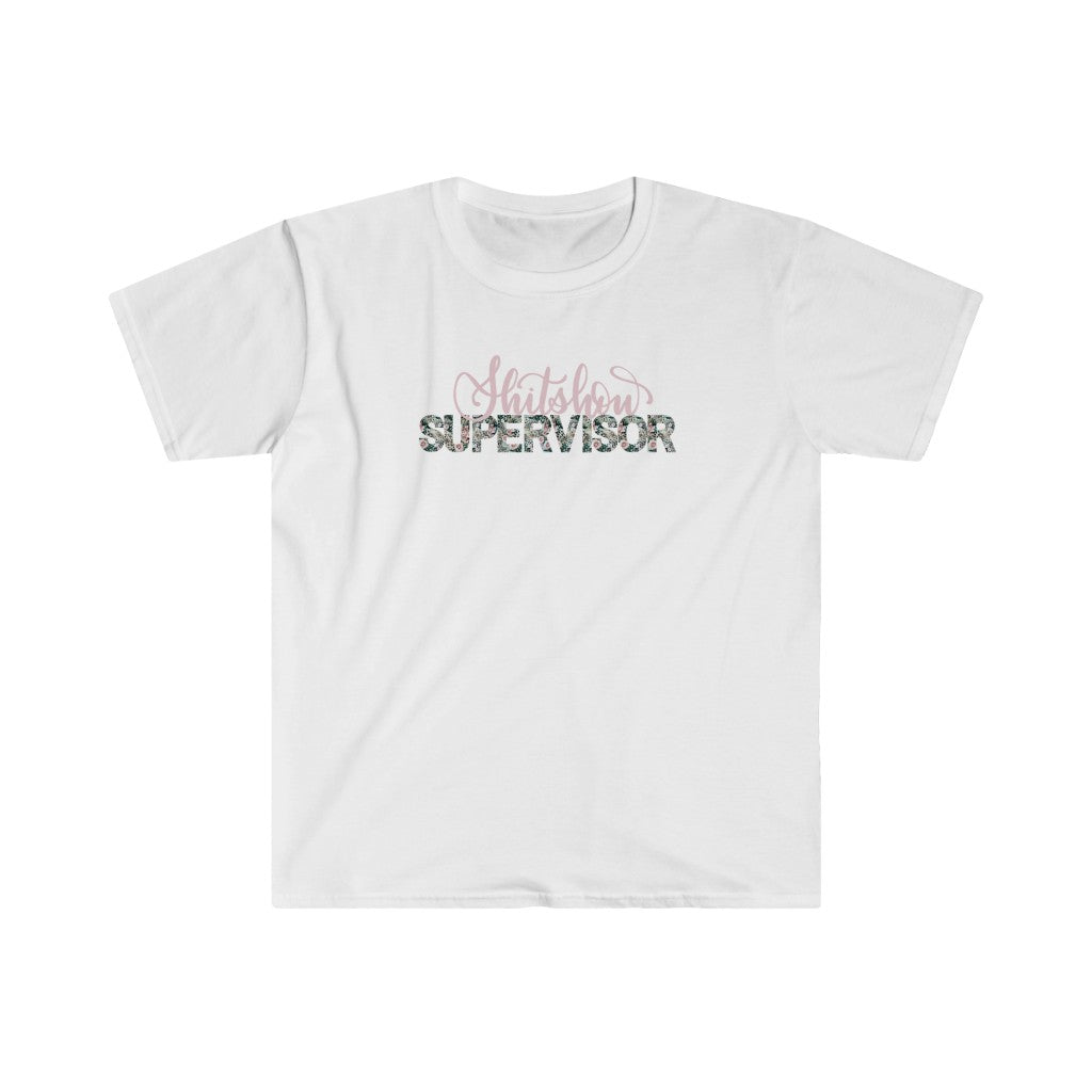 Shitshow Supervisor in pink, floral, cheetah print - Unisex Softstyle T-Shirt
